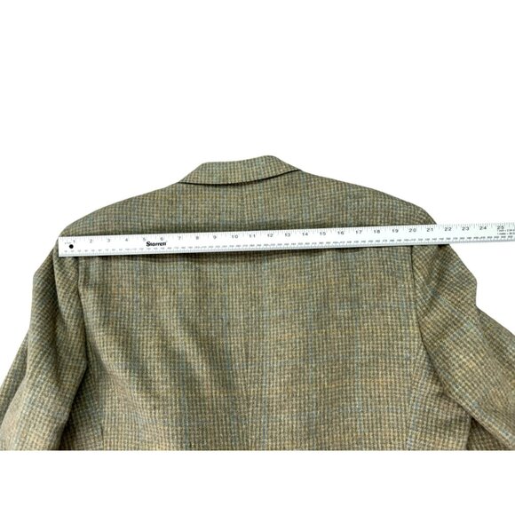 Bill Blass Mens Sz 44R Camel Hair Blazer Coat In Brown Plaid Check Made In USA - Picture 15 of 16